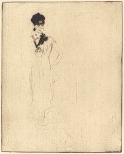 Schizzo di una giovane donna in viola