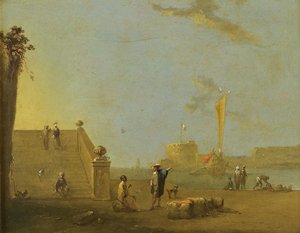 Scena di porto in Spagna da Norbert Joseph Carl Grund