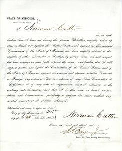 Giuramento di fedeltà di Norman Cutter del Missouri, Contea di St. Louis da Norman Cutter