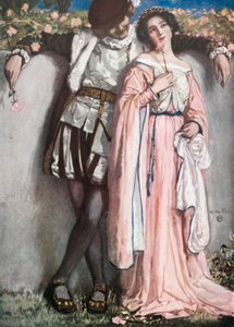 Beatrice e Benedetto. Molto rumore per nulla - Atto IV, Scena 1 (litografia a colori)