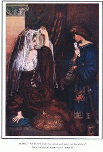 Olivia: "Ma tireremo la tenda e vi mostreremo il quadro" (La dodicesima notte) da Norman Mills Price