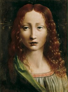 Il Salvatore, Dipinto della Scuola Lombarda. Fine XV secolo. Olio su legno. 25 cm x 18,5 cm. Madrid. Fondazione Lázaro Galdiano da Northern Italian School