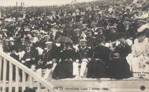 Dignitari che guardano i Giochi Olimpici del 1906, Atene da Norwegian Photographer