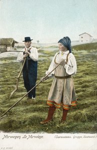 Gruppo di contadini, Setesdal, Norvegia
