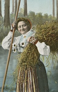 Ragazza norvegese durante il raccolto da Norwegian Photographer
