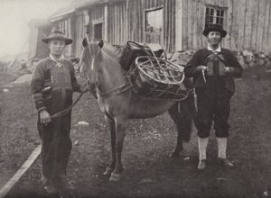 Alpini di Saetersdalen con cavallo da soma da Norwegian Photographer
