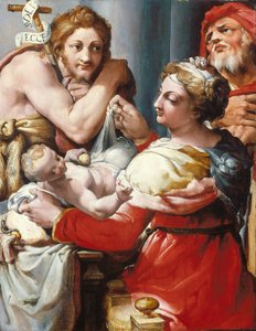 La Sacra Famiglia con San Giovanni Battista da Nosadella (d.1571)