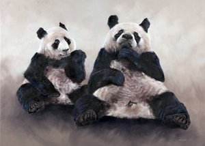 Orso cinese, Pixiu, 2014 (acrilico su tela) da Odile Kidd