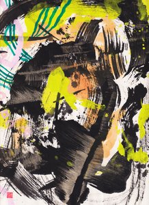 Zen Fire And Wind Ink Abstraction da Odilia W. Y. Fu