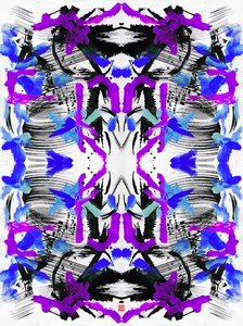 Zen Inchiostro Blu Viola, Motivo Floreale, 2023 da Odilia W. Y. Fu