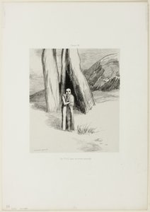 Un pazzo in un paesaggio tetro, tavola 3 di 6 da Odilon Redon