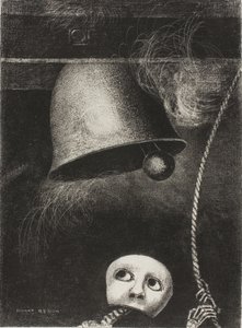 Una maschera suona il rintocco funebre, terza tavola da A Edgar Poe da Odilon Redon