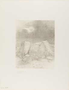E discerne una pianura arida e coperta di colline, tavola 7 di 24 da Odilon Redon