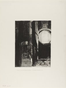 E da ogni lato ci sono colonne di basalto,...la luce cade dal soffitto a volta, tavola 3 di 24 da Odilon Redon