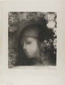 Testa di bambino con fiori da Odilon Redon