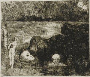 Visione onirica, c.1880 (acquaforte e puntasecca su carta avorio) da Odilon Redon