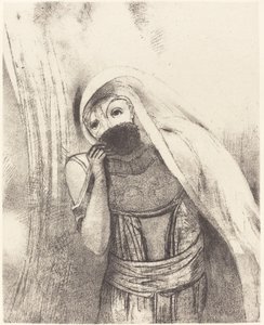 Lei tira fuori dal petto una spugna tutta nera, la copre di baci da Odilon Redon