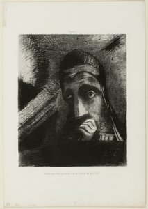 Volto del mistero (Nel mio sogno ho visto nel cielo un VOLTO DEL MISTERO), tavola 1 da Omaggio a Goya da Odilon Redon