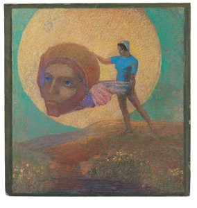 Figura che porta una testa alata (La caduta di Icaro) da Odilon Redon