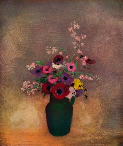 Fiori in un vaso verde
