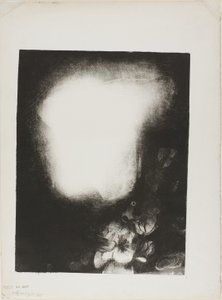 Testa di donna con corsage di fiori da Odilon Redon