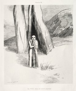 Omaggio a Goya: Un pazzo in un paesaggio tetro