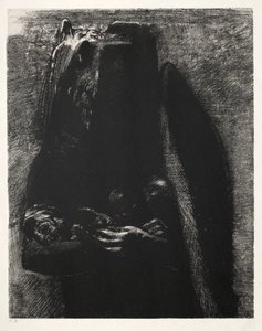 È il diavolo, che porta sotto le sue due ali i sette peccati capitali da Odilon Redon