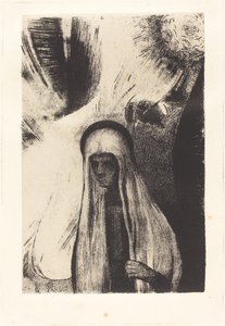 La Vieille: Que Crains-tu? Un large trou Noir! Il est vide peut-etre? da Odilon Redon
