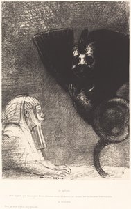 La sfinge: "Il mio sguardo, che nulla può deviare, passa attraverso le cose e rimane fisso su un orizzonte irraggiungibile. La chimera: Io, sono leggera e gioiosa"