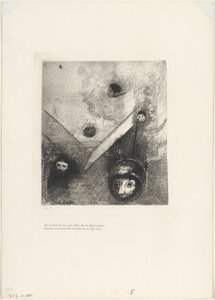 Sul fondale delle nostre notti Dio con il suo dito sapiente traccia un incubo multiforme implacabile, tavola 6 di 9 da Odilon Redon