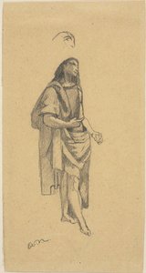 San Giovanni Battista, con schizzo della testa