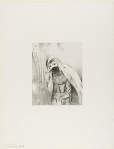 Estrae dal seno una spugna, perfettamente nera, e la copre di baci, tavola 8 di 24 da Odilon Redon