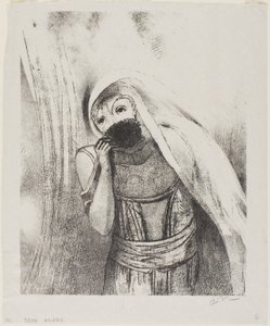 Lei Estrae dal Suo Seno una Spugna, Perfettamente Nera, e la Copre di Baci, tavola 8 di 24 da Odilon Redon