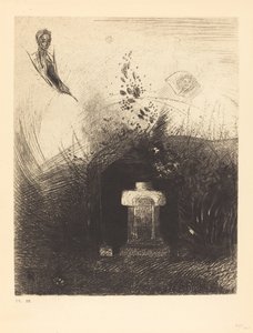 Se in una notte buia e cupa, un buon cristiano, per carità, dietro qualche vecchia rovina, seppellisce il tuo corpo arcuato da Odilon Redon