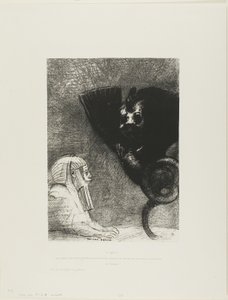 La Sfinge: "...il mio sguardo che nulla può deviare, passando attraverso gli oggetti, rimane fisso su un orizzonte inaccessibile." La Chimera: "Quanto a me, sono leggera e gioiosa," tavola 5 da A Gustave Flaubert