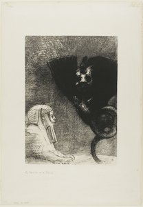 La Sfinge: "...il mio sguardo che nulla può deviare, passando attraverso gli oggetti, rimane fisso su un orizzonte inaccessibile." La Chimera: "Quanto a me, sono leggera e gioiosa," tavola 5 da A Gustave Flaubert