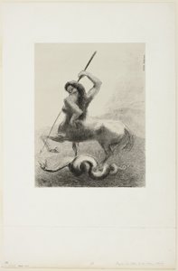 Ci furono lotte e vane vittorie, tavola 6 di 8 da "Le Origini" da Odilon Redon