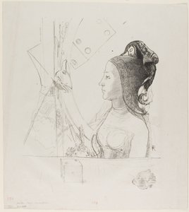Litografia di prova senza titolo da Odilon Redon