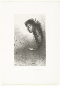 Poi apparve una strana creatura con una testa umana e un corpo di pesce da Odilon Redon