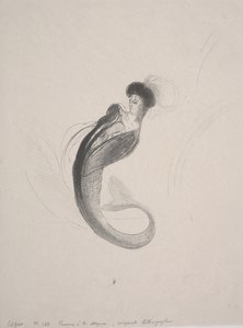 Donna con un Toque e una Coda di Sirena da Odilon Redon