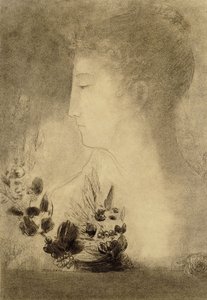 Donna di profilo con corona di alloro