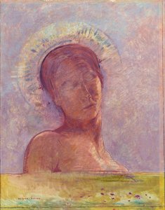 Occhi chiusi - Dipinto di Odilon Redon da Odilon Redon