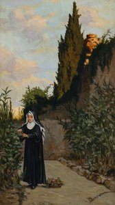 Suora in giardino da Odoardo Borrani