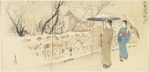 Prugna Garyo_bai a Kameido, dicembre 1895 da Ogata Gekko