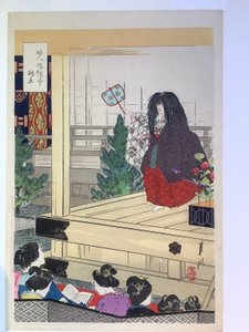 Donne a uno spettacolo di Nō, dalla serie Costumi delle donne da Ogata Gekko