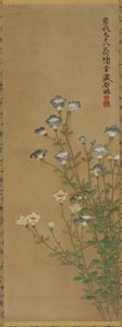 Fiori blu e bianchi su steli sottili da Ogata Kenzan