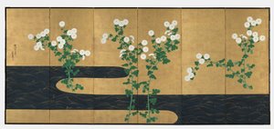Crisantemi vicino a un ruscello da Ogata Korin