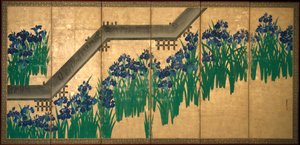 Iris a Yatsuhashi (Otto ponti) da Ogata Korin