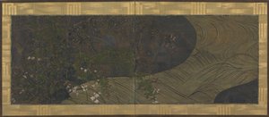 Acqua corrente, erbe autunnali e fiori da Ogata Korin