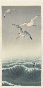 Tre gabbiani da Ohara Koson